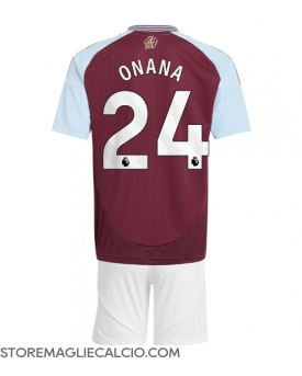 Aston Villa Amadou Onana #24 Maglia Gara Casa Repliche 2024-25 Bambino Maniche Corte